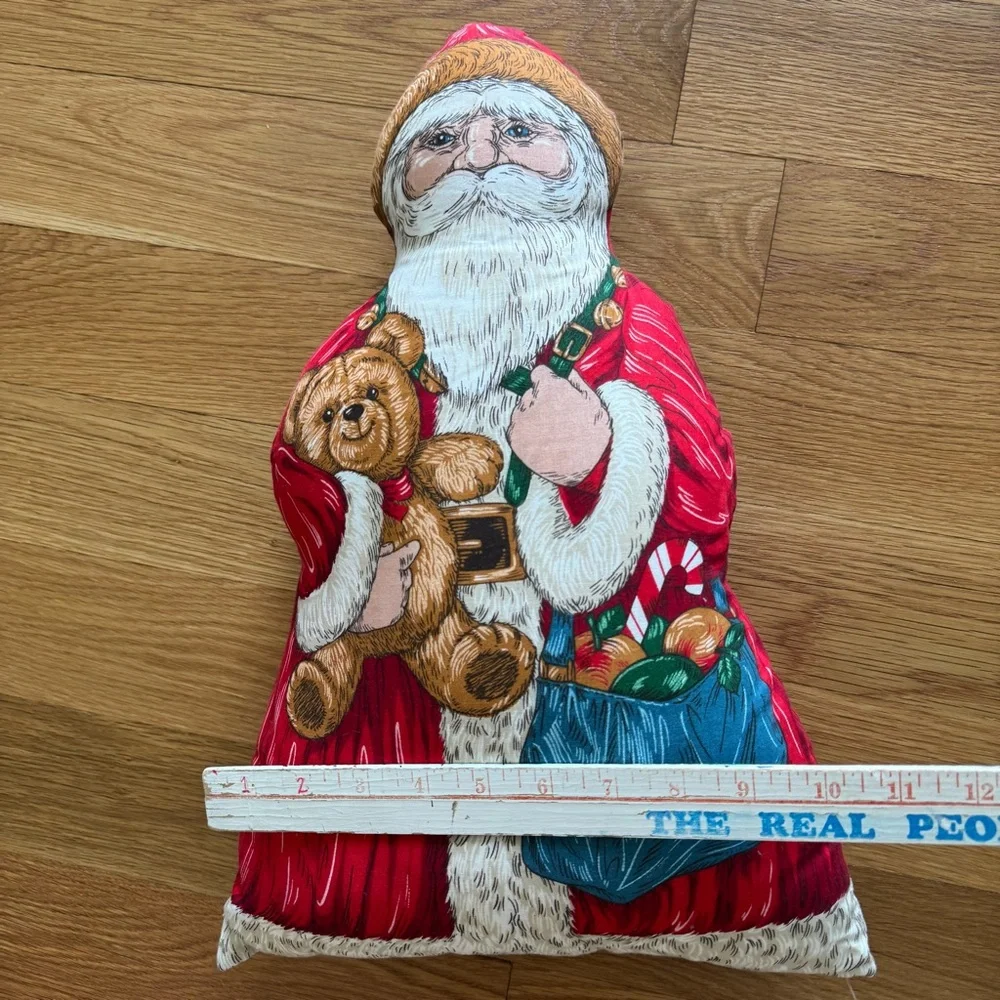 Vintage Stuffed Fabric Santa Father Christmas St Nicholas Old Fashioned pillow